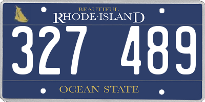 RI license plate 327489