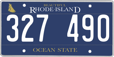 RI license plate 327490