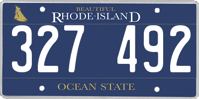 RI license plate 327492