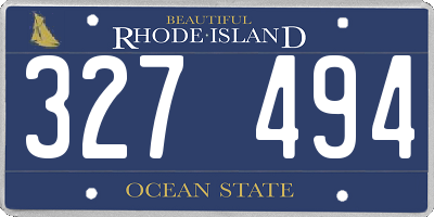 RI license plate 327494