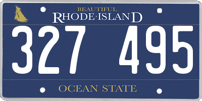 RI license plate 327495