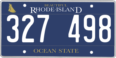 RI license plate 327498