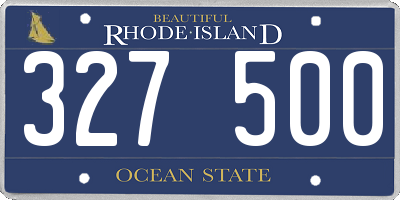 RI license plate 327500