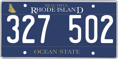 RI license plate 327502