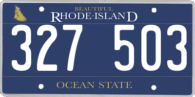 RI license plate 327503