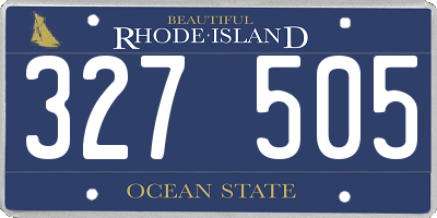 RI license plate 327505