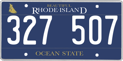 RI license plate 327507