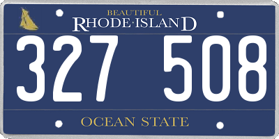 RI license plate 327508