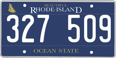 RI license plate 327509