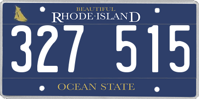 RI license plate 327515