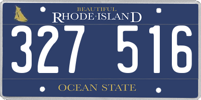 RI license plate 327516