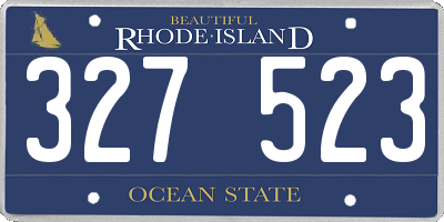 RI license plate 327523