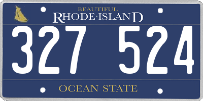 RI license plate 327524