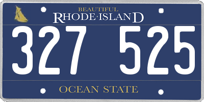 RI license plate 327525