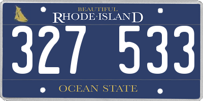 RI license plate 327533