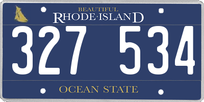 RI license plate 327534