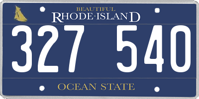 RI license plate 327540