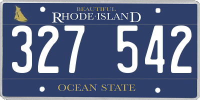 RI license plate 327542