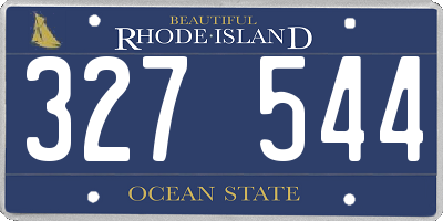 RI license plate 327544