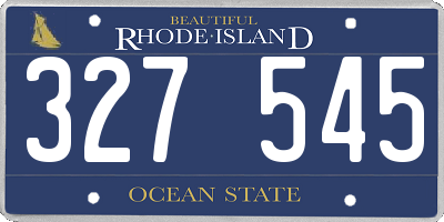 RI license plate 327545