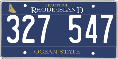 RI license plate 327547