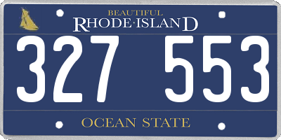 RI license plate 327553