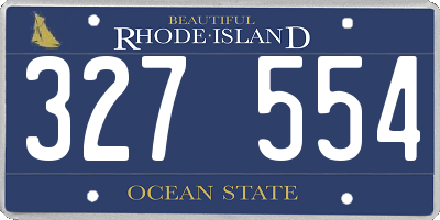 RI license plate 327554