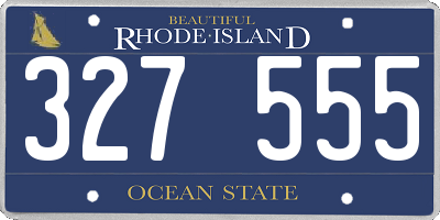 RI license plate 327555