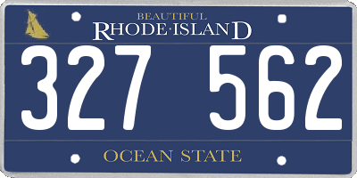 RI license plate 327562