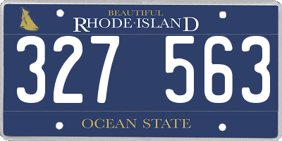 RI license plate 327563