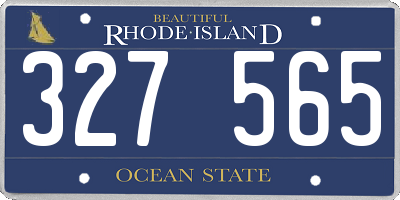 RI license plate 327565