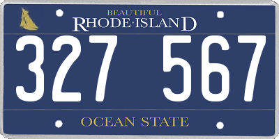 RI license plate 327567