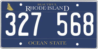 RI license plate 327568