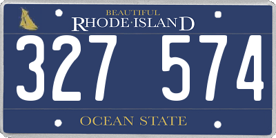 RI license plate 327574
