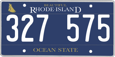 RI license plate 327575
