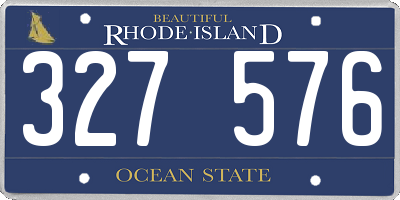 RI license plate 327576