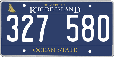 RI license plate 327580