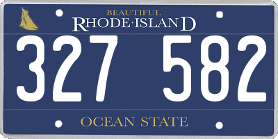 RI license plate 327582