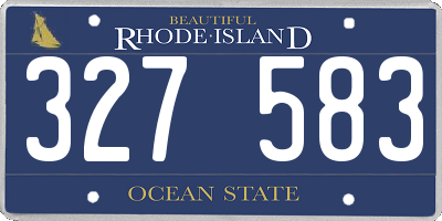 RI license plate 327583