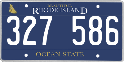RI license plate 327586