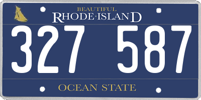 RI license plate 327587