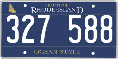 RI license plate 327588