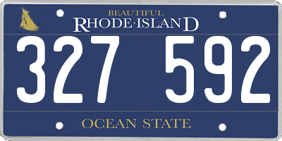 RI license plate 327592