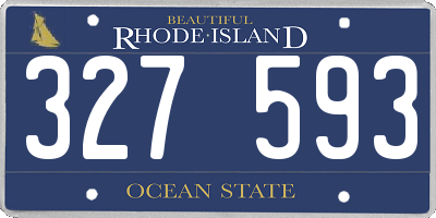 RI license plate 327593