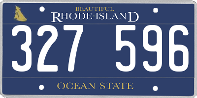 RI license plate 327596