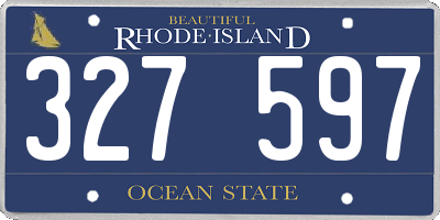 RI license plate 327597