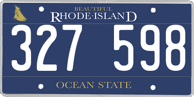RI license plate 327598