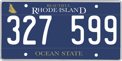 RI license plate 327599