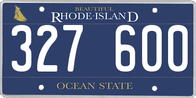 RI license plate 327600