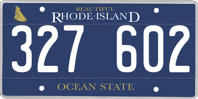 RI license plate 327602